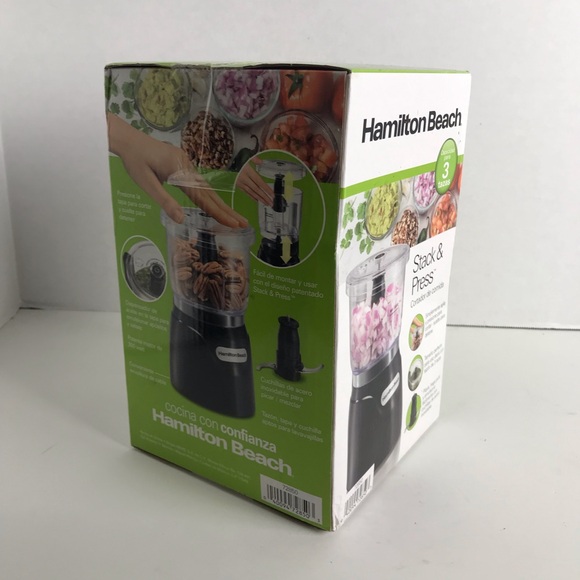 Hamilton Beach Black Stack & Press Food Chopper NEW Gifts - Picture 2 of 4